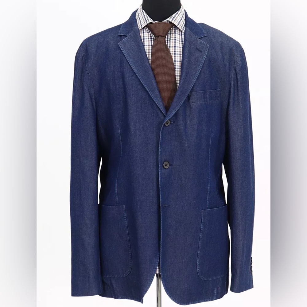Thomas Dean Men’s Cobalt Blue/Denim Sports Coat/Blazer Size XL Brand new